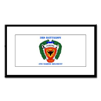 3B4M - M01 - 02 - 3rd Battalion 4th Marines with Text - Small Framed Print